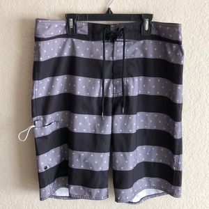 Stussy Black & Gray Board Shorts Sz. 34